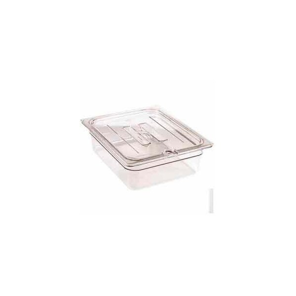 Cambro - Camwear Food Pan Cover, 1/3 Size, Notched, With Handle, Polycarbonate, Clear, PK6